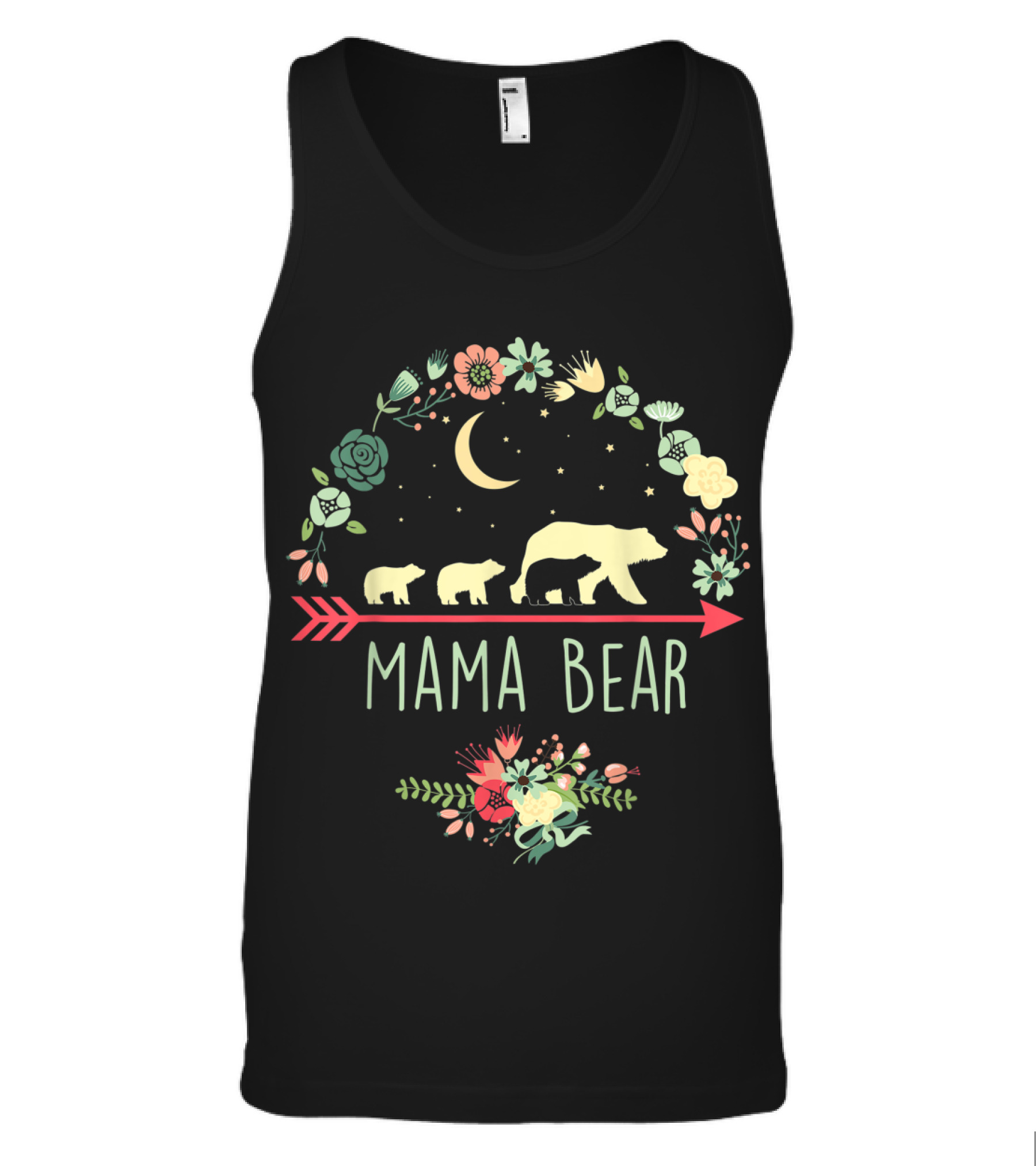 日本限定 Mama Bear Set 証明書　Box入り Mama Bear With 3 Cubs Floral Mother's Day Tank Top - TeeHex