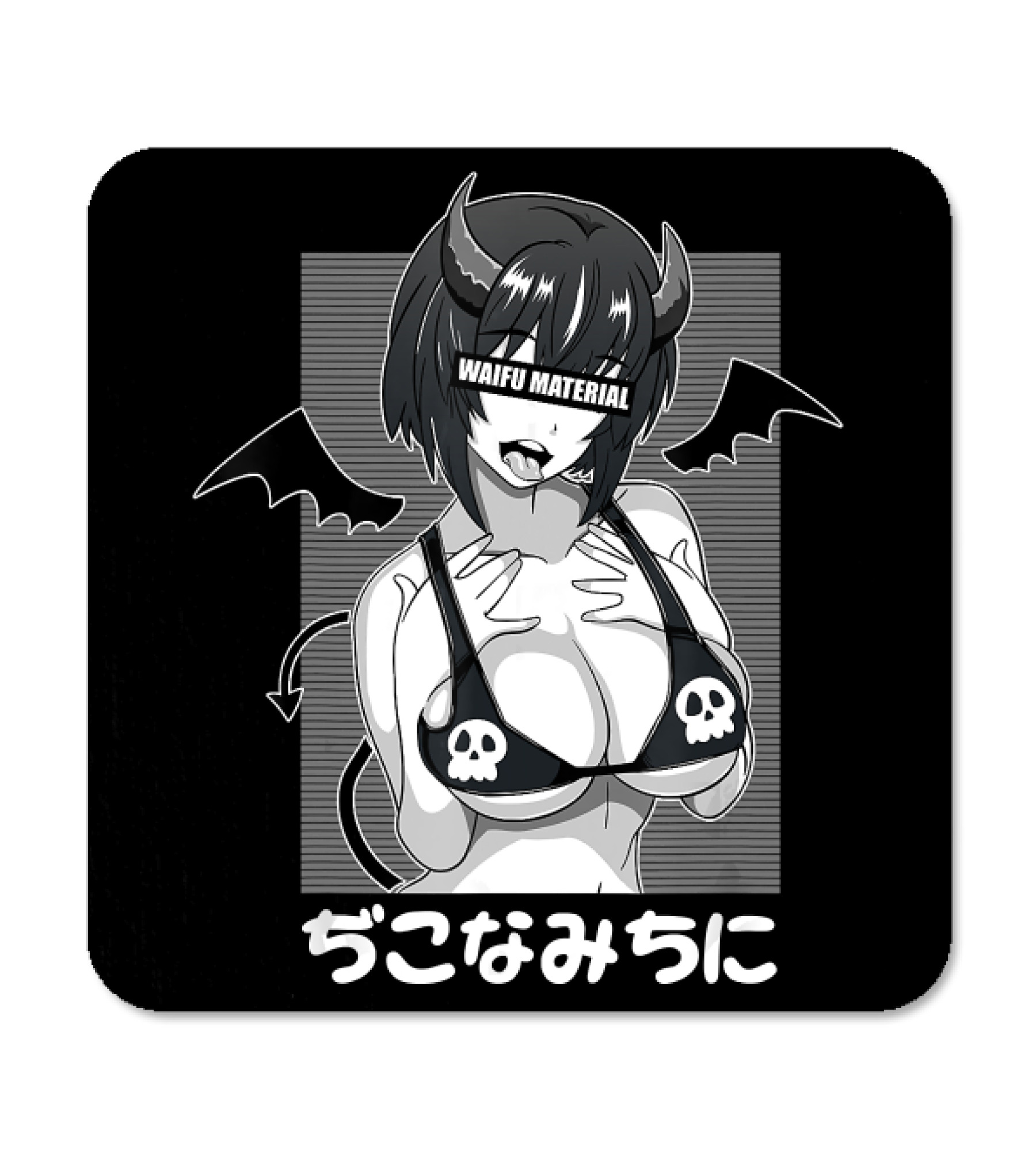 Ahegao waifu material lewd Devil anim Coaster - TeeHex